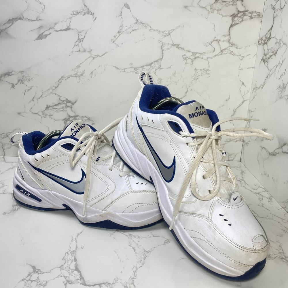 Nike Men's Air Monarch IV Training Shoes White 416355-102 Lace Up Low Top 8.5